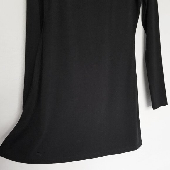 REFORMATION Jaelynn Knit Dress S Black Boat Neck Long Sleeve Mini $148 Tencel - Picture 14 of 15